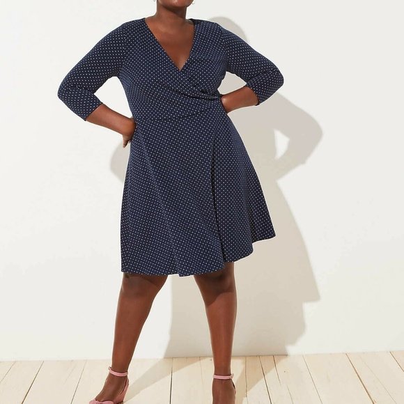 geo jacquard knit wrap dress